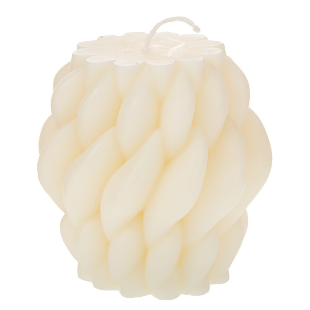 Κερί Χειροποίητο Πλεξούδα Κρεμ Φ11x10εκ Ai Decoration 91599 - 