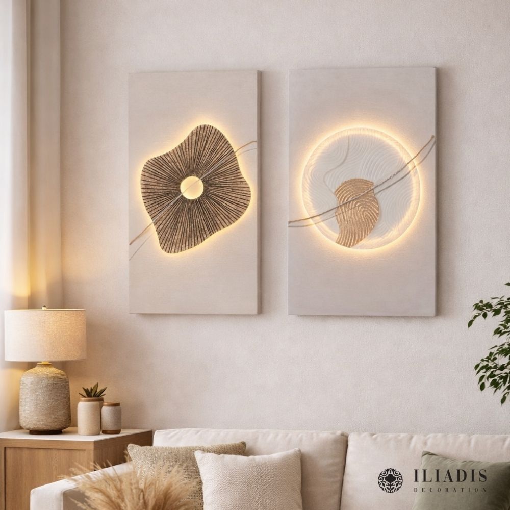 Πίνακας Κύκλος Ελαιογραφία με LED Light σε Τυπωμένο Καμβά 60x90εκ Ai Decoration 92727 - 2