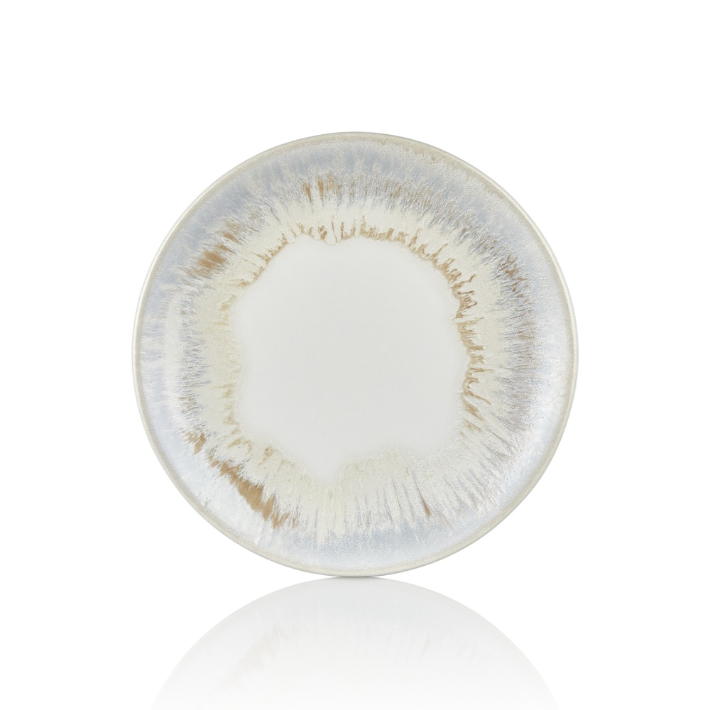 Πιάτο Ρηχό Πορσελάνης με Αλουμίνα In-Glazed 25cm ByBone Wave 68-41302