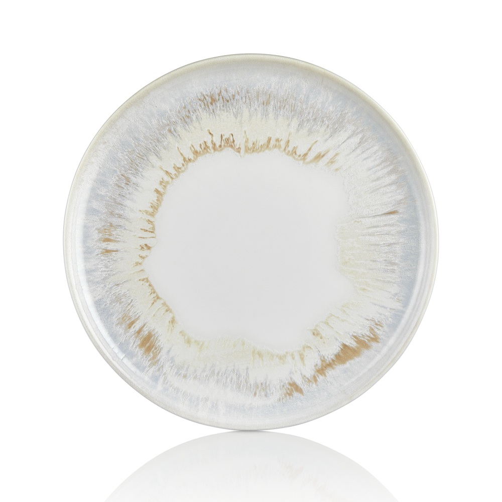 Πιάτο Επίπεδο Πορσελάνης με Αλουμίνα In-Glazed 22cm ByBone Wave 68-41305 - 
