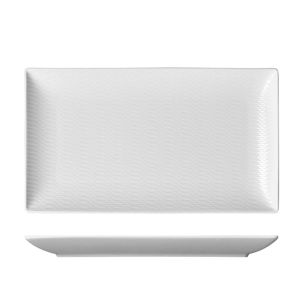 Πιατέλα Ορθογώνια Πορσελάνης Λευκή Elegance 34x19 cm Prestige 69-63504 - 