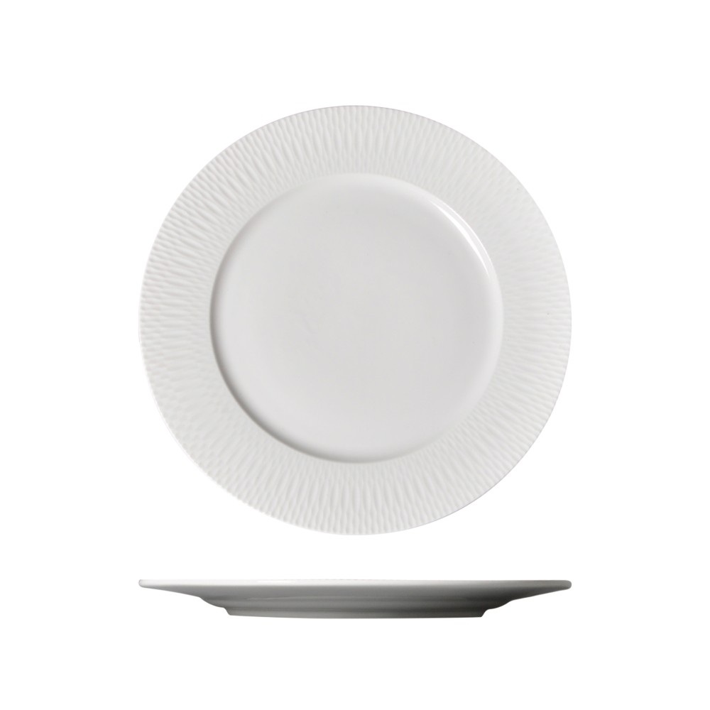 Πιάτο Ρηχό Πορσελάνης Λευκό Elegance 22 cm Prestige 69-63506 - 