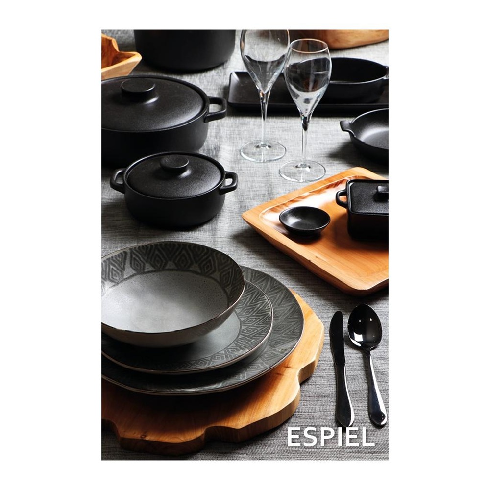 Σαγανάκι Stoneware Μαύρο Στρογγυλό 21x6cm Espiel NOL113K2 - 4