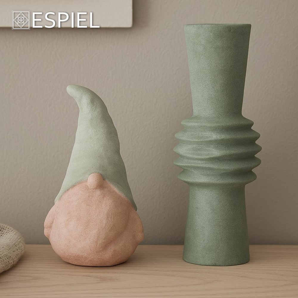 Βάζο Κεραμικό Πράσινο 13x13x35,5cm Espiel TOF258 - 2