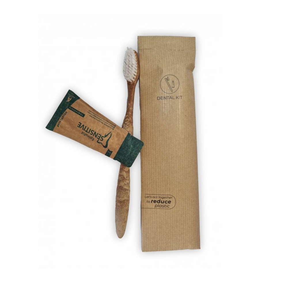 Kit Οδοντικής Περιποίησης Ξενοδοχείου Eco σε Φάκελο Kraft με Οδοντόβουρτσα & Οδοντόκρεμα 3ml Finezza ΤΟ-ΚΙ-10 - 
