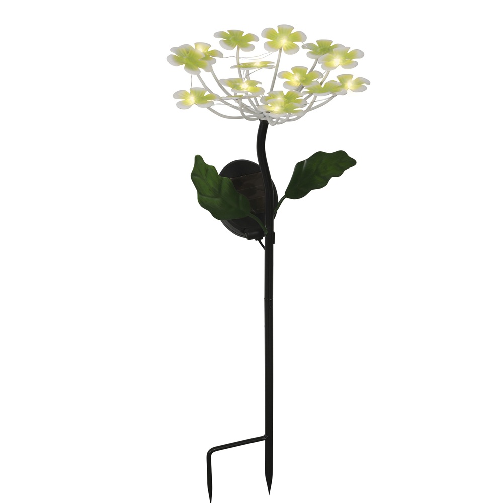 Ηλιακό Φωτιστικό Κήπου Λουλούδι Μεταλλικό & Πλαστικό Warm White 18,5x18,5x50cm Lumineo 892301-1 - 