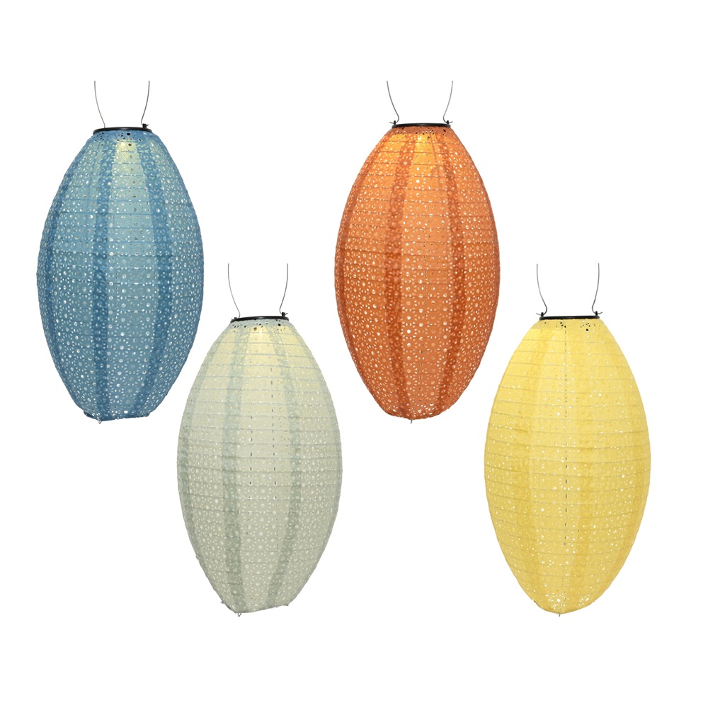 Ηλιακό Φανάρι Nylon Olive Με Warm White LED 23x38cm Lumineo 892389-1 - 2