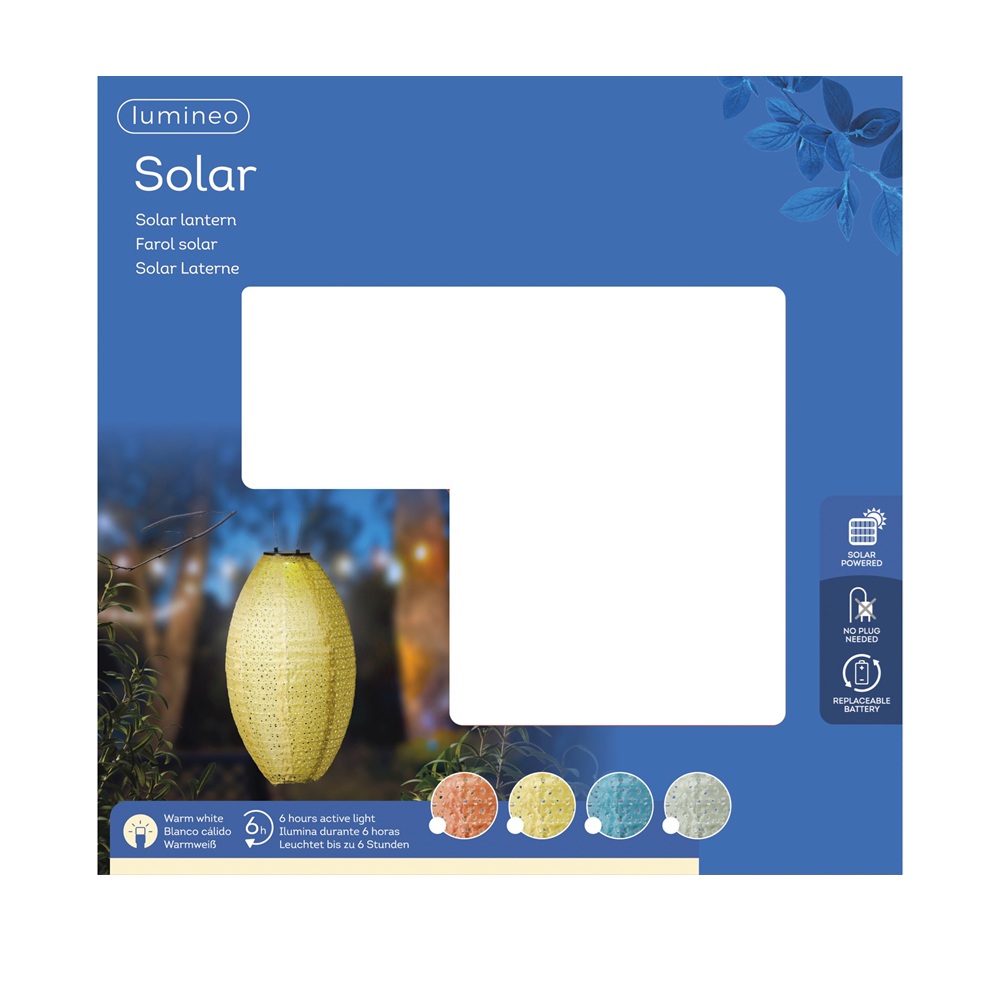 Ηλιακό Φανάρι Nylon Olive Με Warm White LED 23x38cm Lumineo 892389-1 - 3