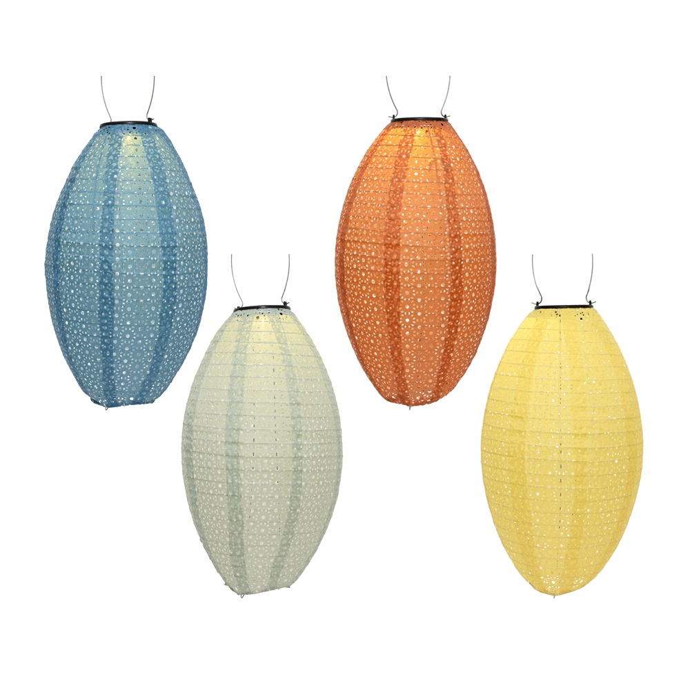 Ηλιακό Φανάρι Nylon Olive Πράσινο Με Warm White LED 23x38cm Lumineo 892389-3 - 2