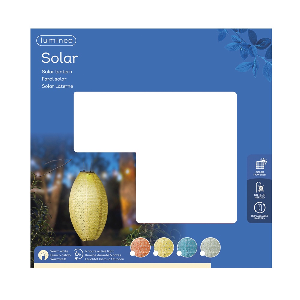 Ηλιακό Φανάρι Nylon Olive Με Warm White LED 23x38cm Lumineo 892389-4 - 2