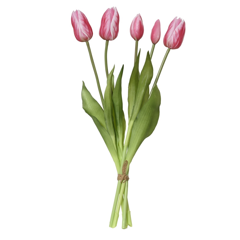 Διακοσμητική Τουλίπα Real Touch PE Ροζ Bundle 5 Τεμαχίων 15x15x40cm Kaemingk 899646 - 