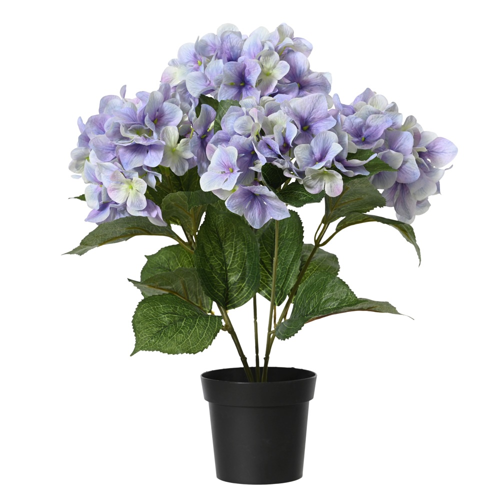 Ορτανσία Polyester Λιλά Σε Μαύρη Γλάστρα 28x46cm Kaemingk 899778 - 