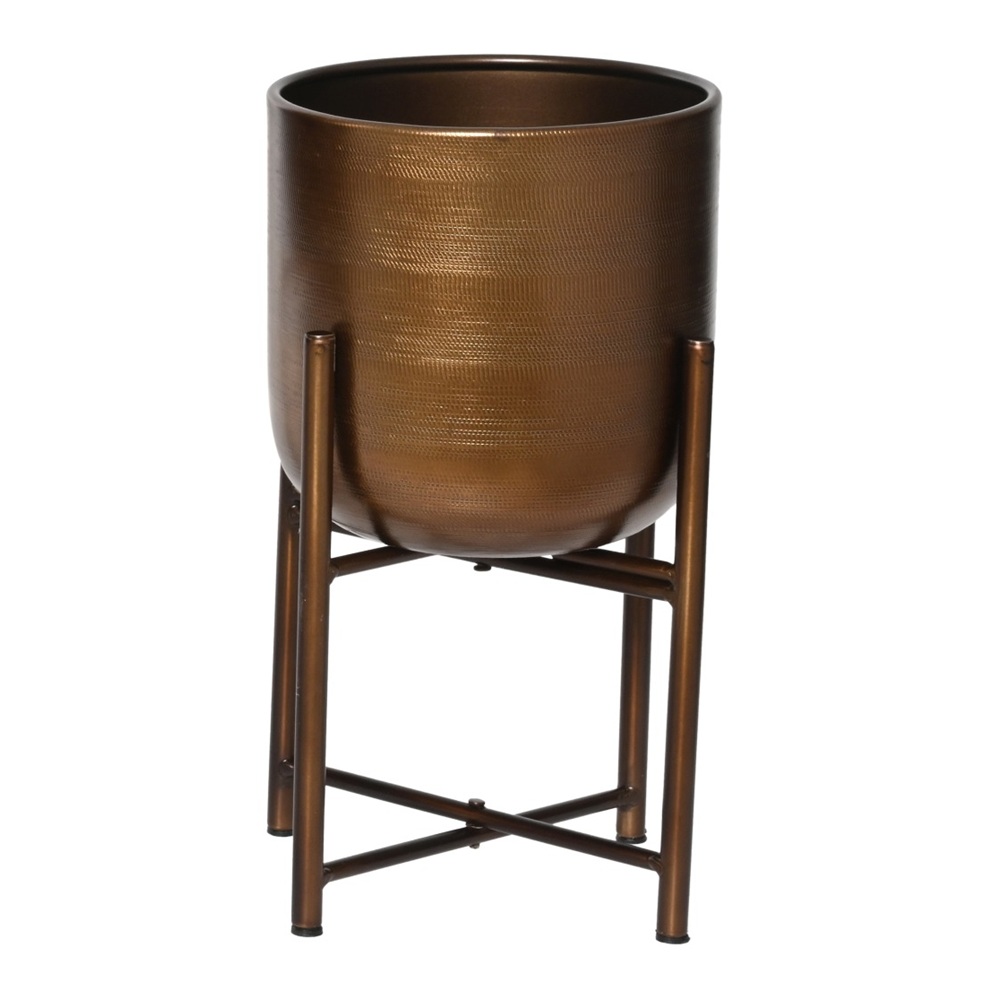 Κασπώ Μεταλλικό Σιδήρου Bronze Με Βάση και Ανάγλυφη Υφή 33cm Decoris 872488-3 - 