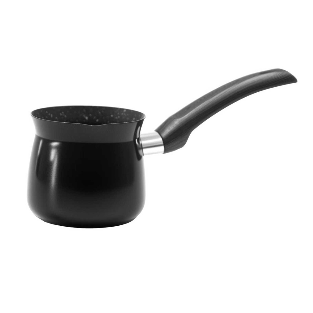 Μπρίκι Ελληνικού Καφέ Αλουμινίου Αντικολλητικό Πέτρας Επαγωγικό Μαύρο 450ml No6 Keystone 07.55.06 - 