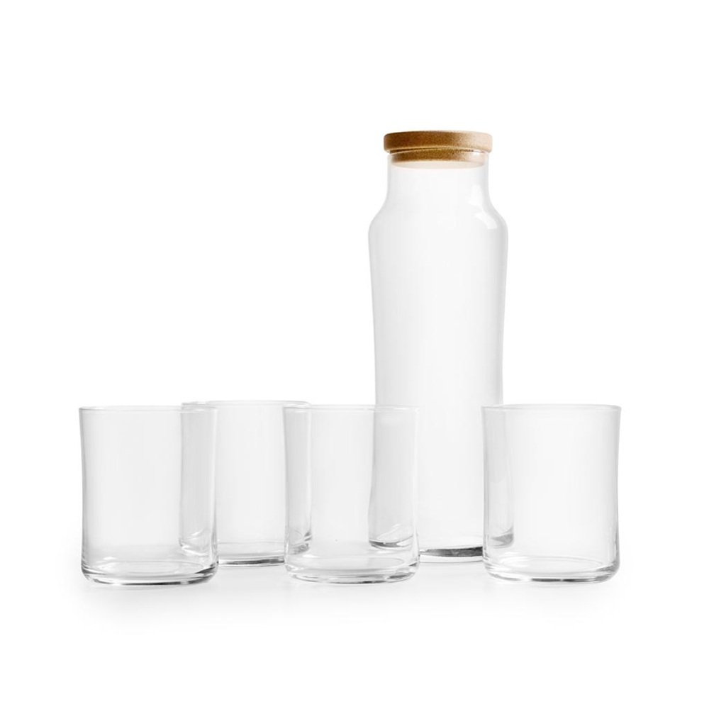 Σετ Καράφα με 4 Ποτήρια Γυάλινο με Φελλό 1lt + 4x350ml Royal Leerdam RLD838633G1 - 