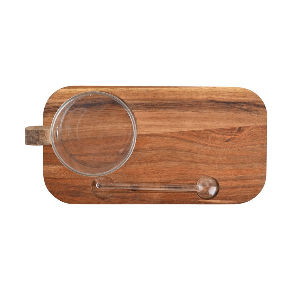 Κούπα Βοριοπυριτικού Γυαλιού με Ξύλινο Δίσκο και Κουτάλι Allure Estia 07-35334 - 3