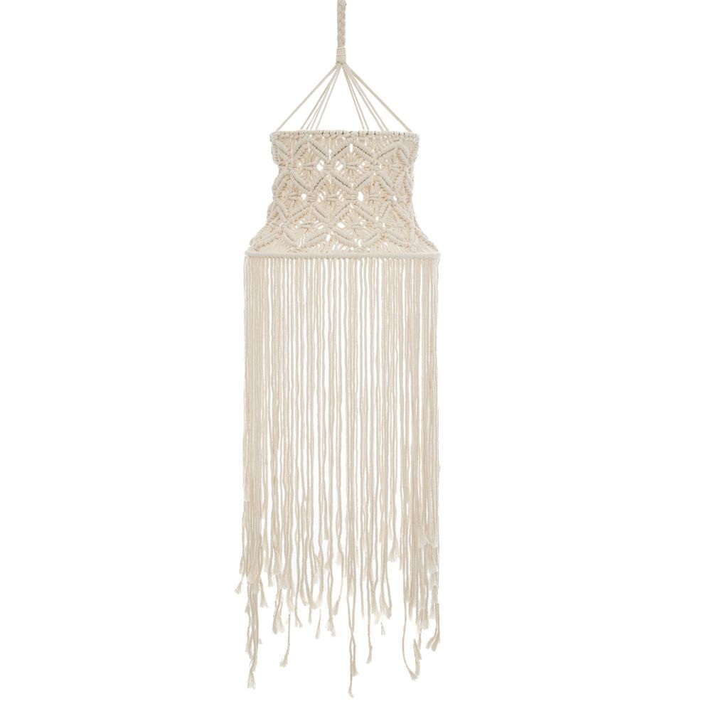 Μακραμέ Κρεμαστό Στρογγυλό Κρεμ Φ40x140εκ Ai Decoration 90184 - 