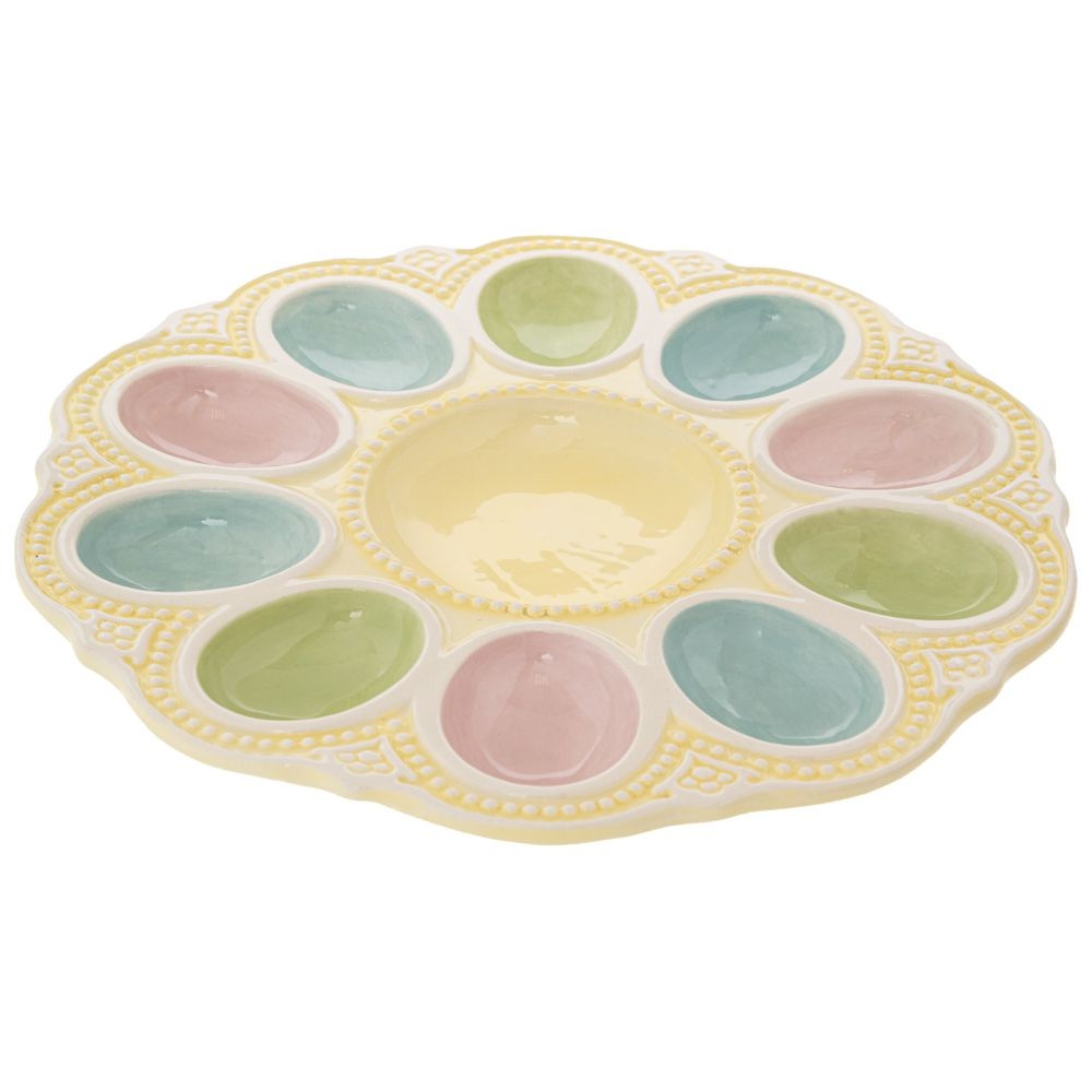 Αυγοθήκη Πιατέλα Κεραμική 25x25x2εκ Ai Decoration 92419 - 