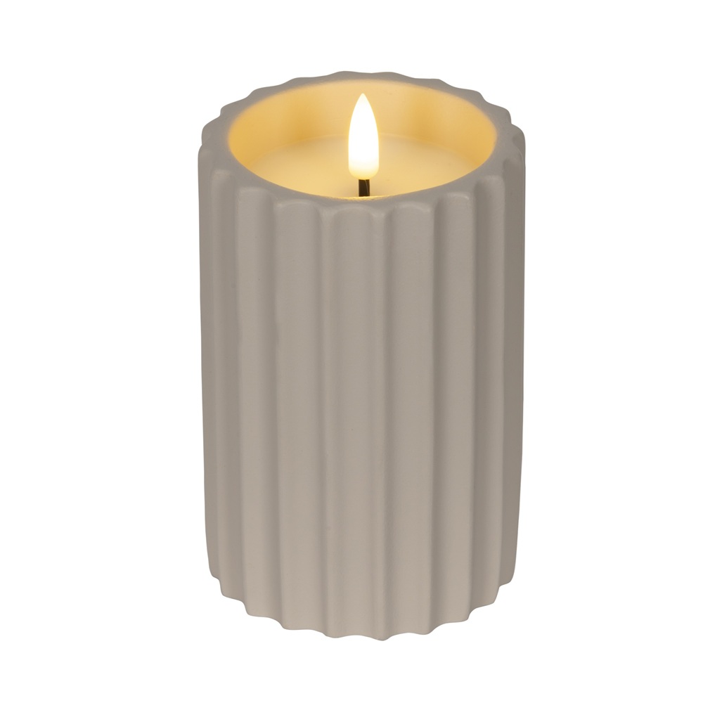 Κερί LED Εξωτερικού Χώρου Κρεμ Με Εφέ Φλόγας Ø8,5x14εκ Lumineo 890581 - 