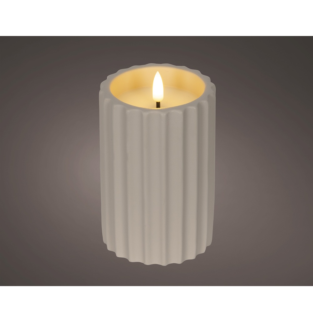 Κερί LED Εξωτερικού Χώρου Κρεμ Με Εφέ Φλόγας Ø8,5x14εκ Lumineo 890581 - 2