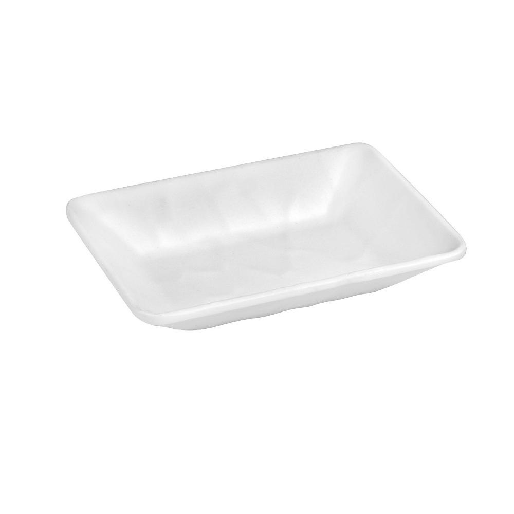 Μπολ Ορθογώνιο Λευκό 14x10εκ Wavy Matte Μελαμίνης TRIA MLW471 - 