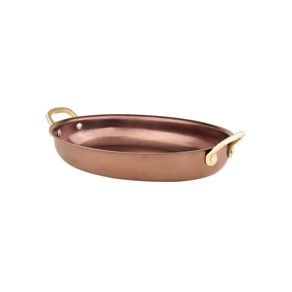Πιατέλα Οβάλ Inox Copper PVD Ματ 30x21x4 cm με Μπρούτζινα Χερούλια GTSA 53-985 - 1