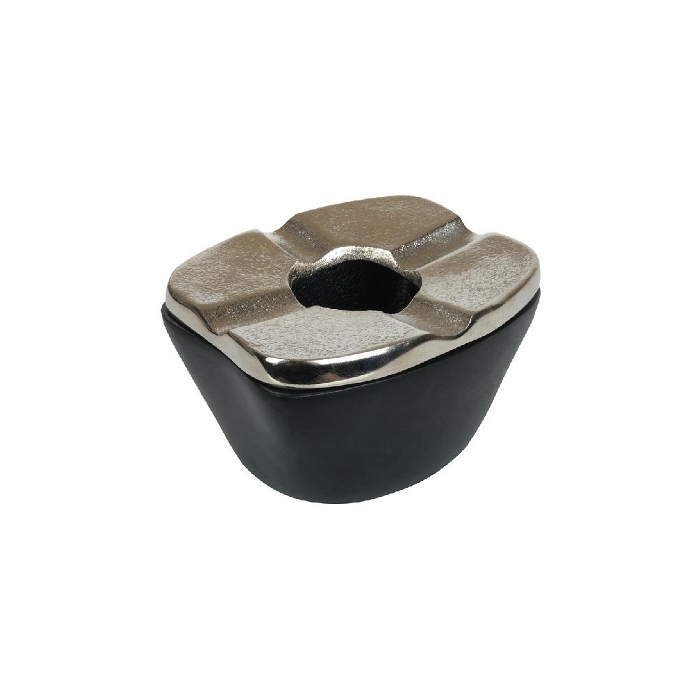 Σταχτοδοχείο Αλουμινίου Ορθογώνιο Ασημί Μαύρο 13x10,5x7,5εκ ESPIEL ASR112 - 