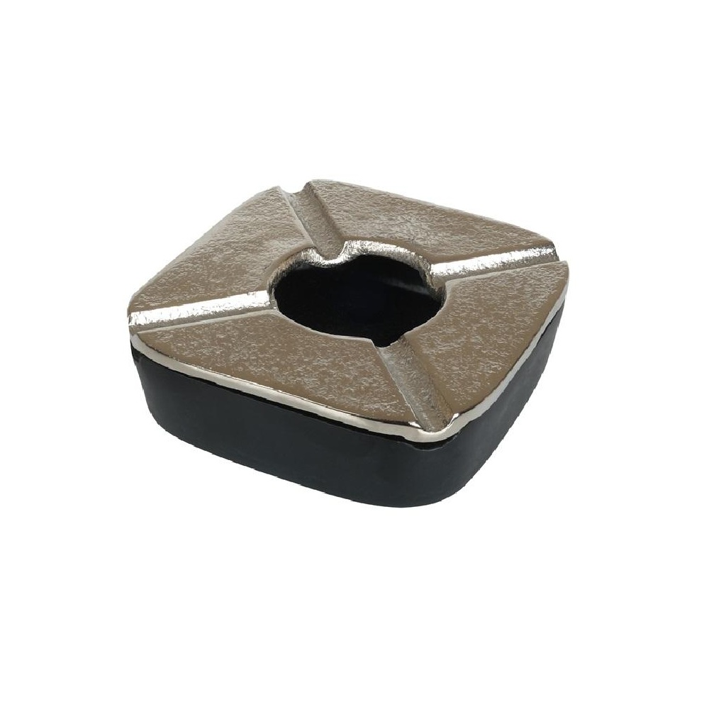 Σταχτοδοχείο Αλουμινίου Τετράγωνο Ασημί Μαύρο 10,5x3εκ ESPIEL ASR114 - 