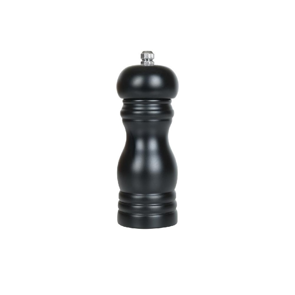 Πιπερόμυλος Ξύλινος Μαύρος Ματ με Κεραμικό Μύλο 13εκ ESPIEL MYL501 - 
