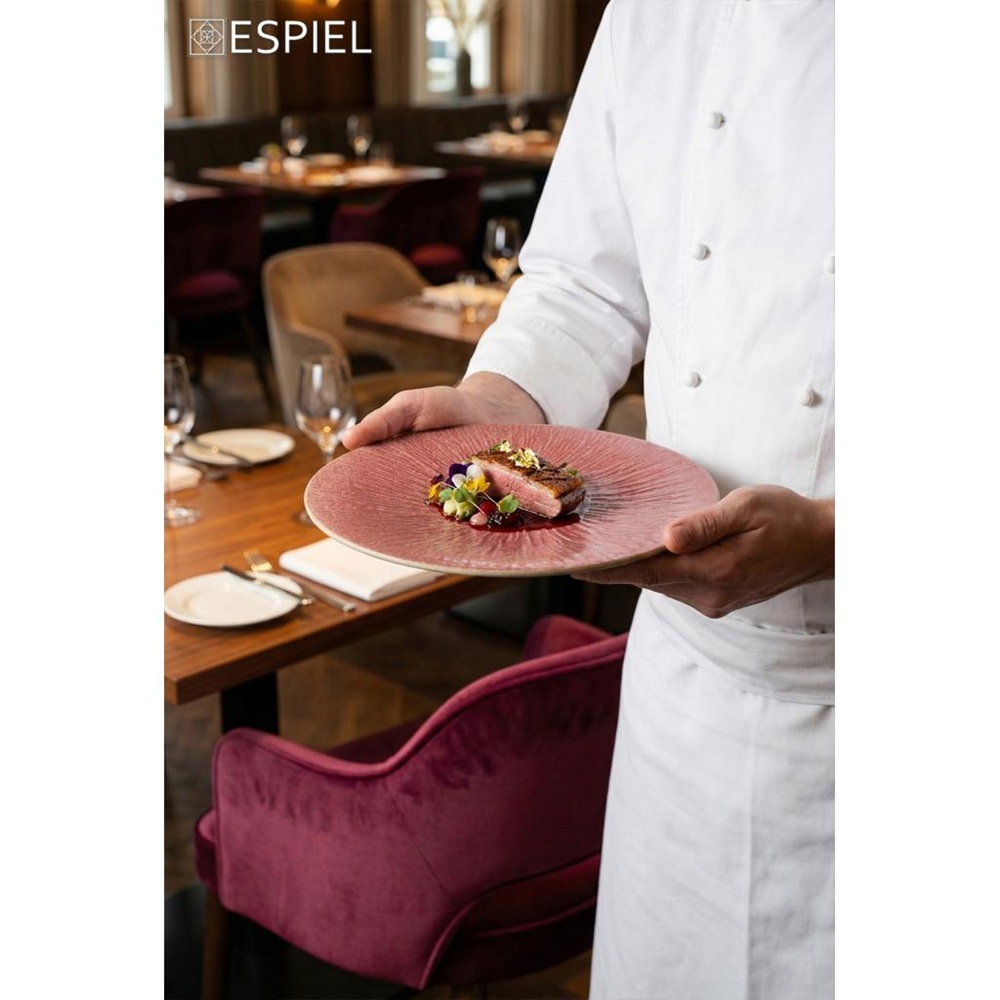 Πιάτο Ρηχό Ανάγλυφο Stoneware Κόκκινο 25,5x25,5x2,5cm ESPIEL Soul NIC804 - 2