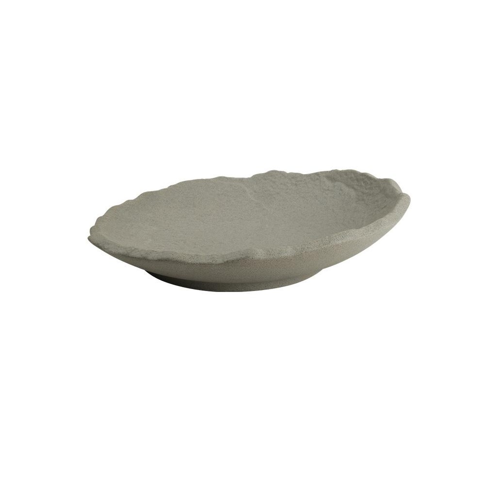 Μπολ Στρόγγυλο Λοξό Stoneware Γκρι 23,5x23,5x5,5cm ESPIEL Rocky NIC815K1 - 
