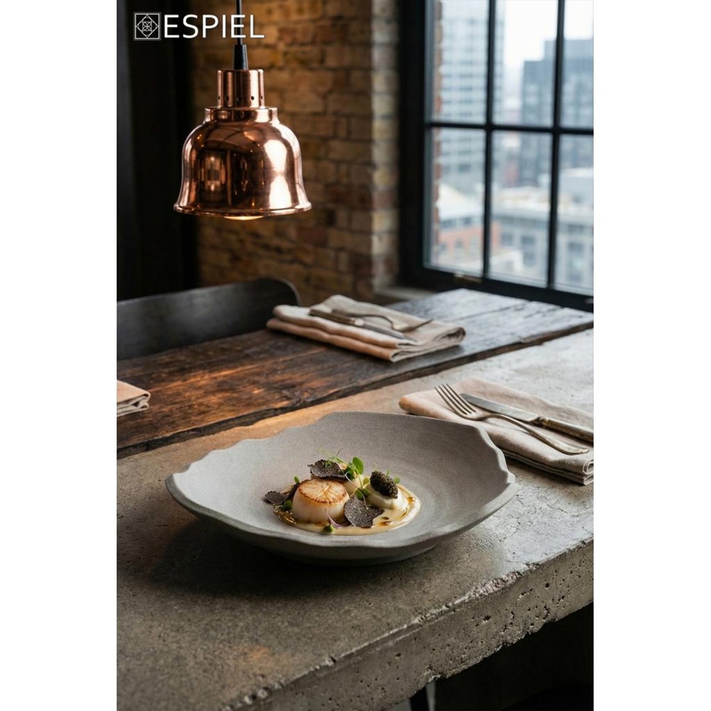 Μπολ Στρόγγυλο Λοξό Stoneware Γκρι 23,5x23,5x5,5cm ESPIEL Rocky NIC815K1 - 2