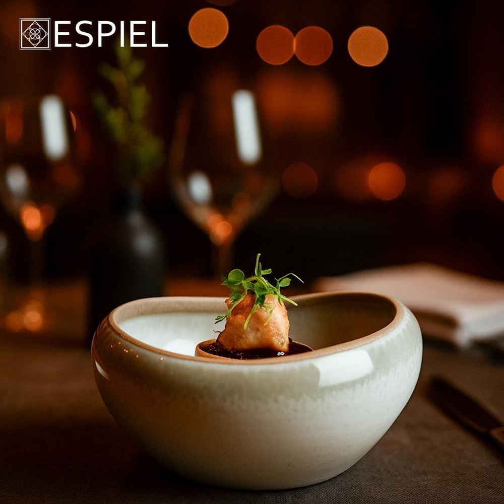 Μπολ Στρόγγυλο Ακανόνιστο Stoneware Μπεζ 20,5x20,5x6,5cm ESPIEL Solar NIC823 - 2