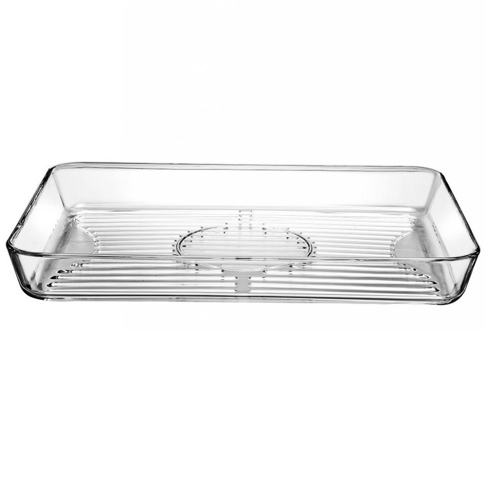 Πυρίμαχο Ορθογώνιο Ταψί Grill από Δυσθραυστο Γυαλί 3800ml 40x27x5cm PASABAHCE Borcam SP59554G1 - 