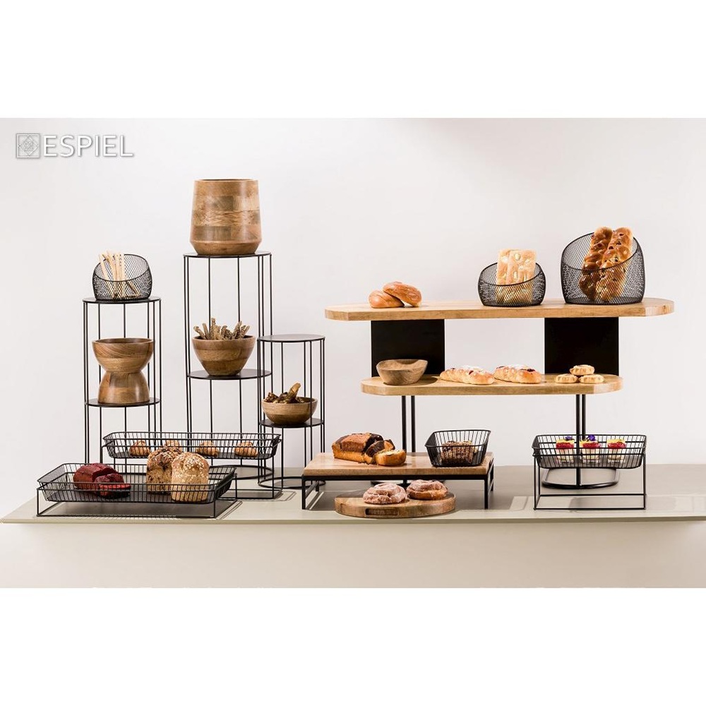 Σταντ Μπουφέ Μεταλλικό Μαύρο Σκαλοπάτι 49x23x50cm Espiel AST847 - 4