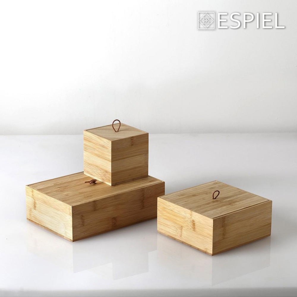 Κουτί Bamboo Τετράγωνο Με Καπάκι 15x15x7cm Espiel TUL110 - 2