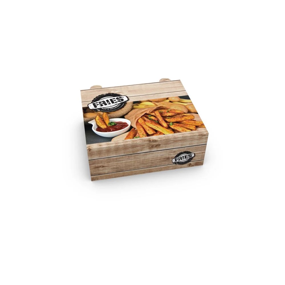 Κουτιά Ψητοπωλείου Χάρτινα με Επίστρωση Metalised PET T8 16x13.5x6cm 1kg Intertan QSF8G - 