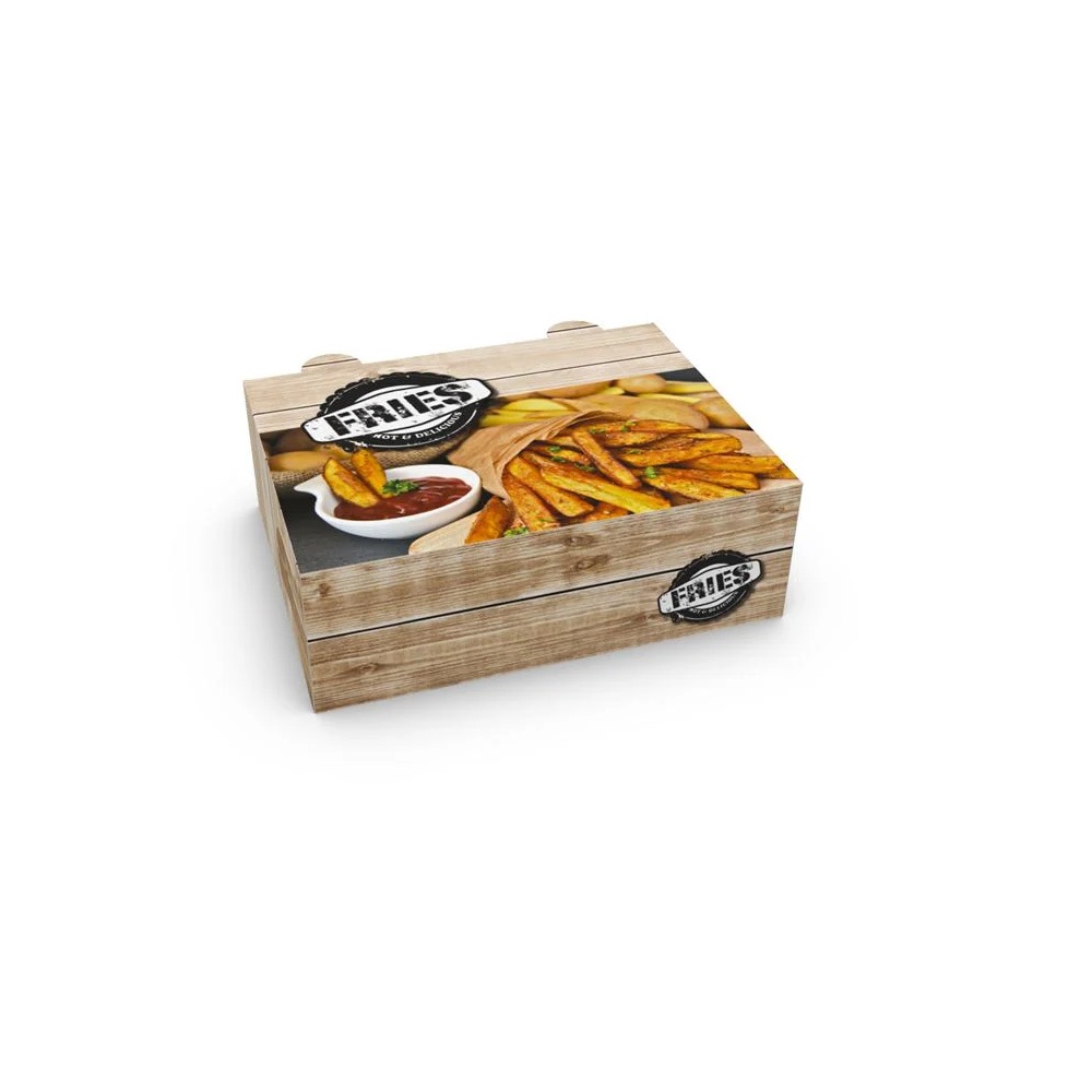 Κουτιά Ψητοπωλείου Χάρτινα με Επίστρωση Metalised PET T42 14x10.5x5cm 1kg Intertan QSF42G - 