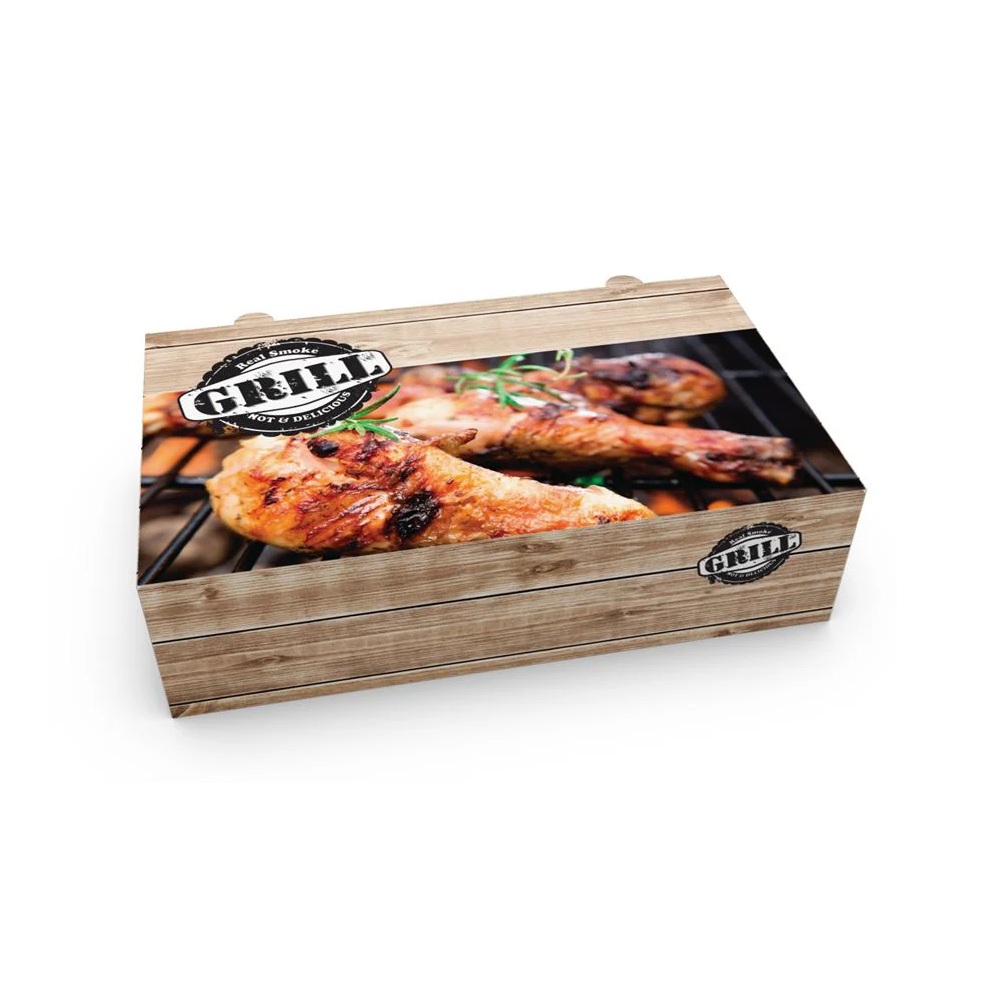 Κουτί Ψητοπωλείου Grill Χάρτινο Metalised PET Για Κοτόπουλο Τ2 29x17,4x8cm Intertan QSF2G - 