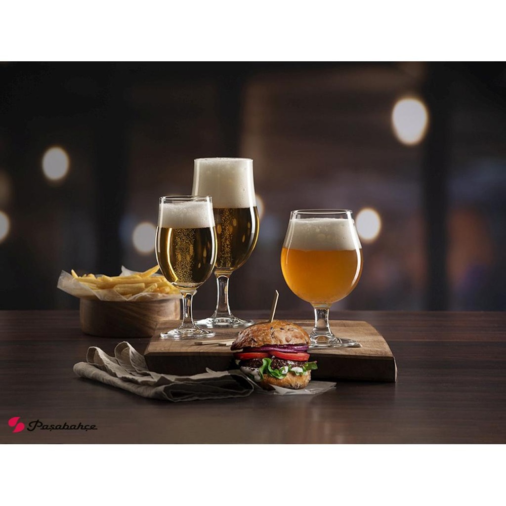 Ποτήρι Μπίρας με Πόδι Fully Tempered 460ml Ø9,5x15,4cm Draft Beer Pasabahce SP440227K24 - 2
