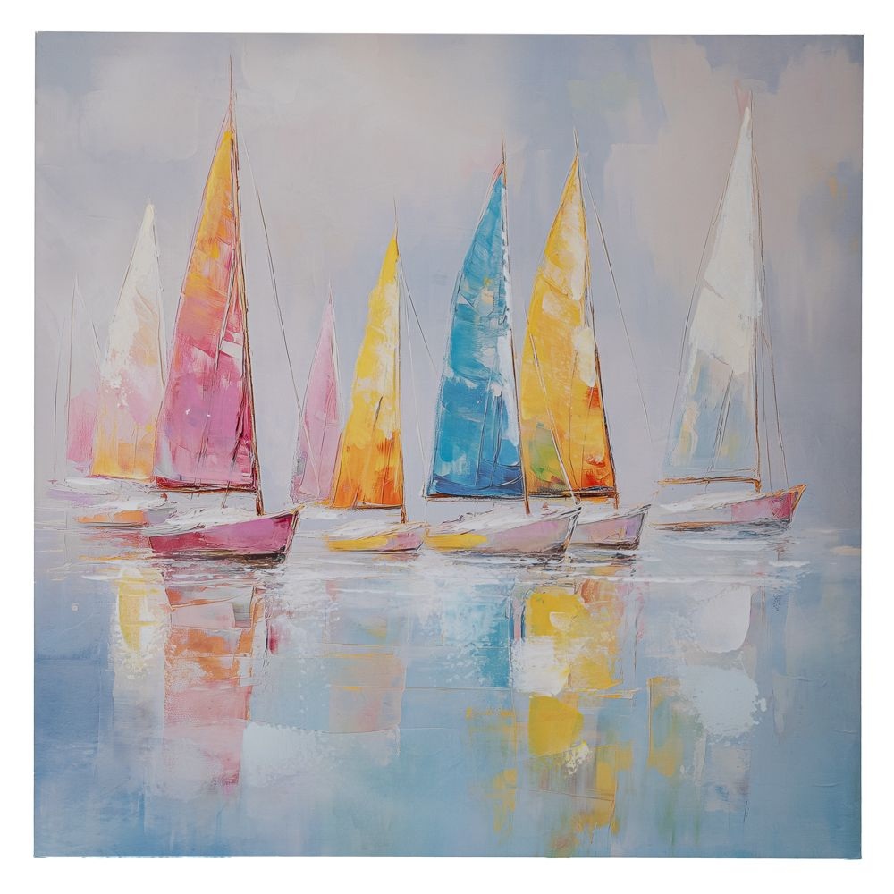 Πίνακας Τυπωμένος σε Καμβά Sail Boats 80x80 cm Ai Decoration 92703 - 