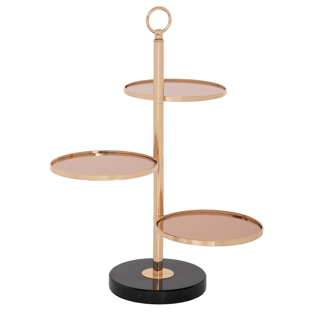 Βάση Μεταλλική Χρυσή 3όροφη Φ19x51 cm Ai Decoration 91783