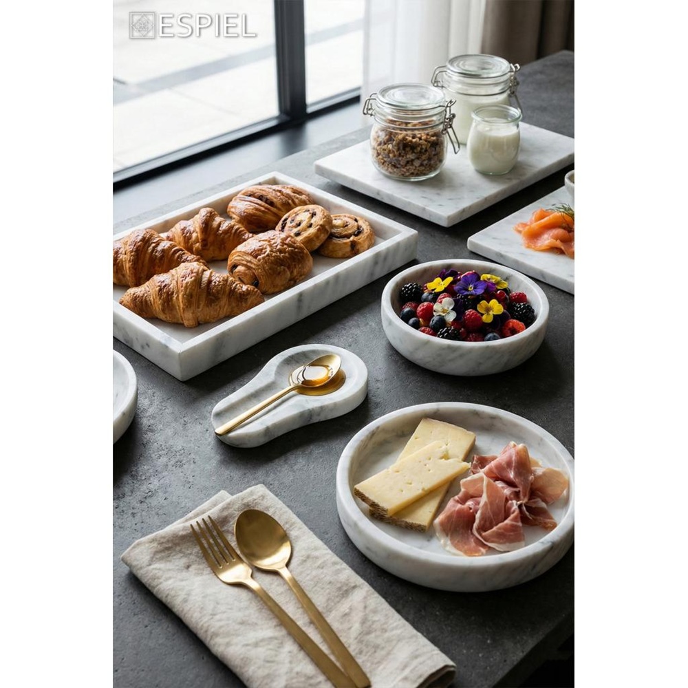 Δίσκος Μαρμάρινος Ορθογώνιος Λευκός 30x20x3cm Espiel FAV276 - 2