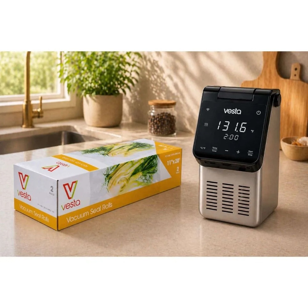 Συσκευή Sous Vide με WiFi 1200W με Δώρο 6 Ρολά Vacuum 28cm x 6m Vesta Precision Imersa Elite SV81-BK.101212 - 4