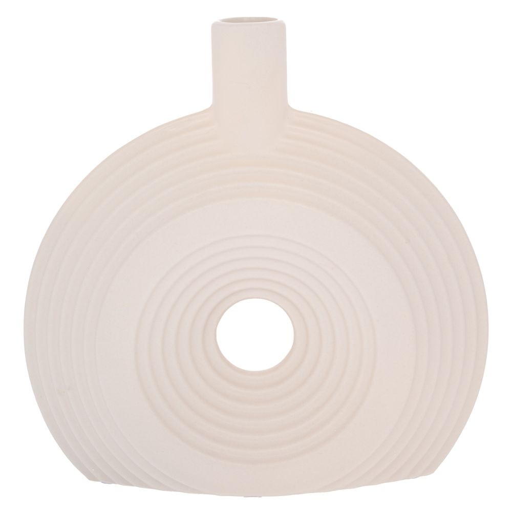 Βάζο Κεραμικό Κρεμ Διακοσμητικό 28x7x26 cm Ai Decoration 92018 - 