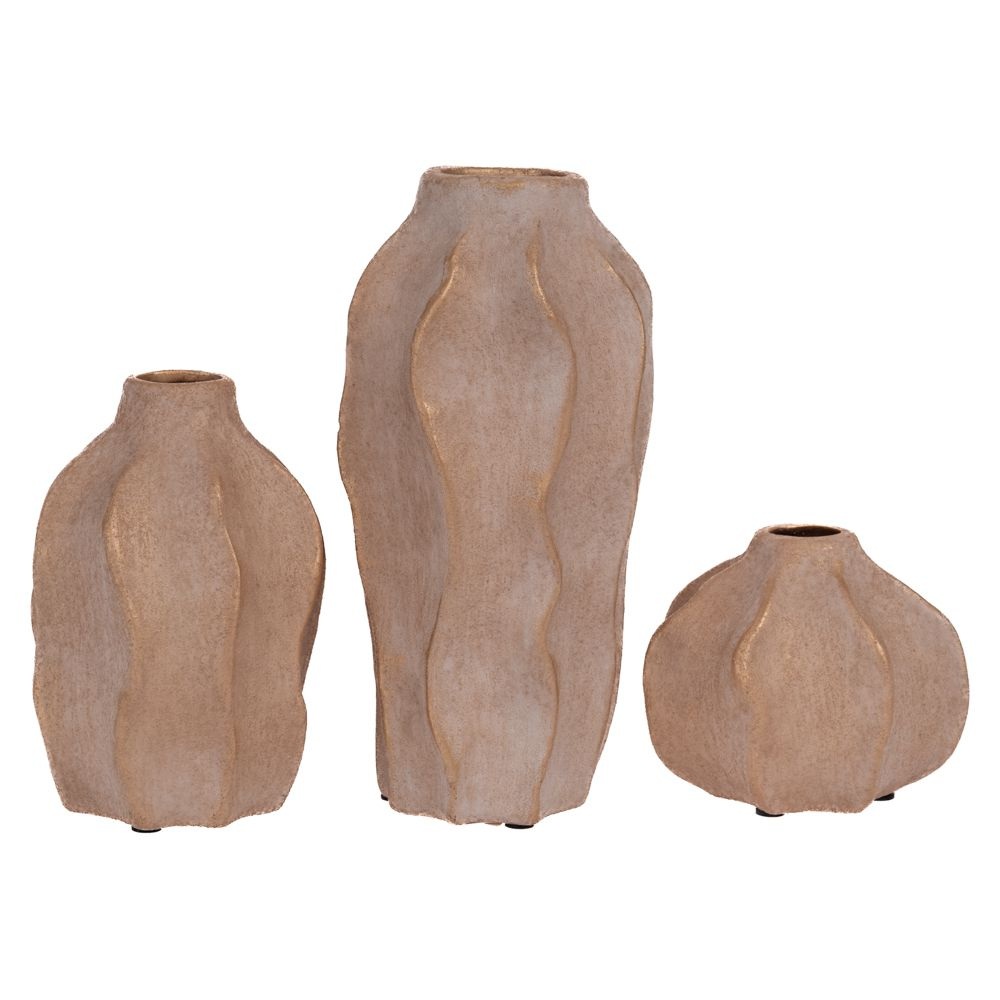Σετ 3 Βάζα Κεραμικά Κρεμ S/M/L σε Κουτί Δώρου Ai Decoration 92956 - 2