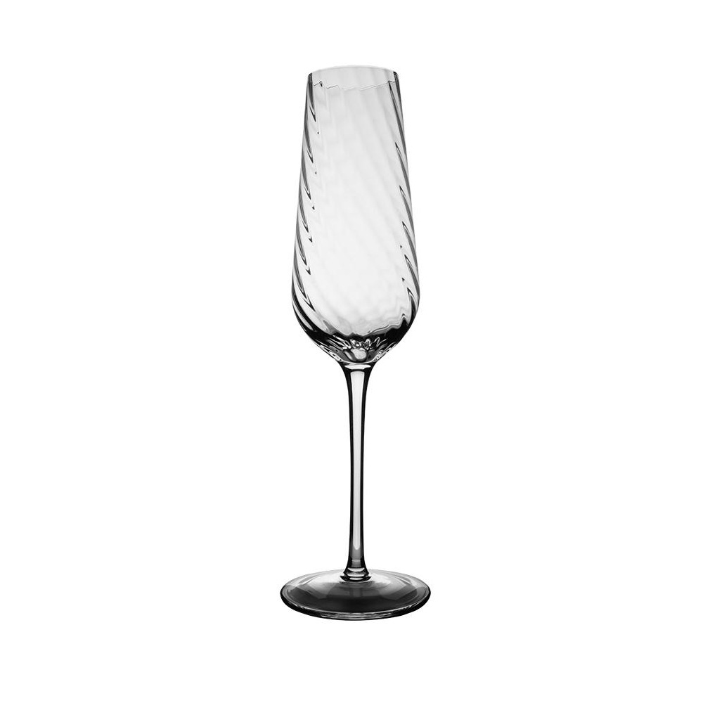 Ποτήρι Σαμπάνιας Flute Γυάλινο Twist 260ml Ø7,4x25,2cm Espiel LEG259K4 - 