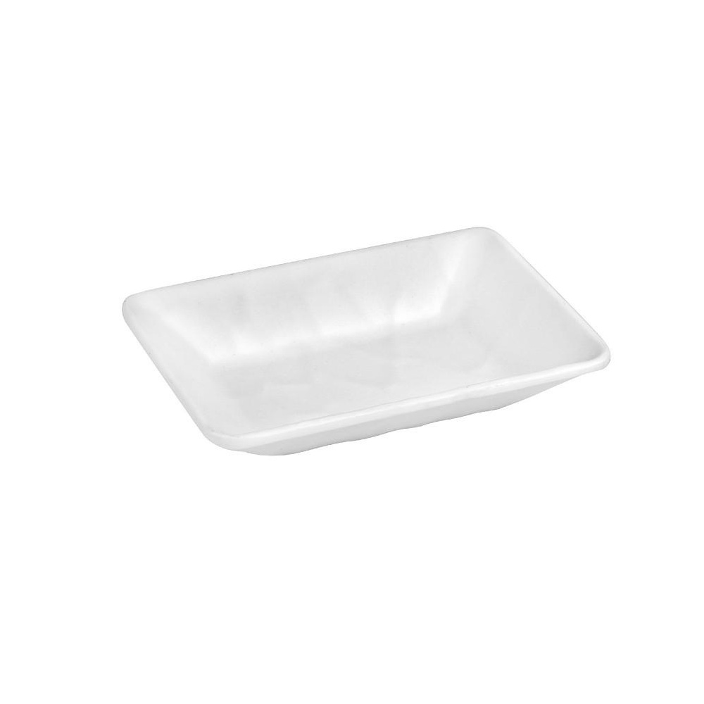 Μπολ Μελαμίνης Ορθογώνιο Λευκό Wavy Matte 10x7x2,5cm Tria MLW470 - 