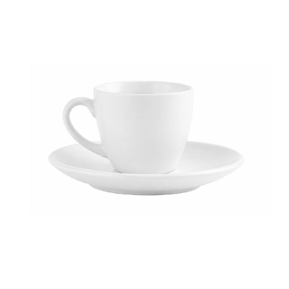 Φλιτζάνι Espresso με Πιατάκι Πορσελάνης Ματ Λευκό 90ml Ø12xΥ6,5cm Espiel Morgan OW2056K6 - 