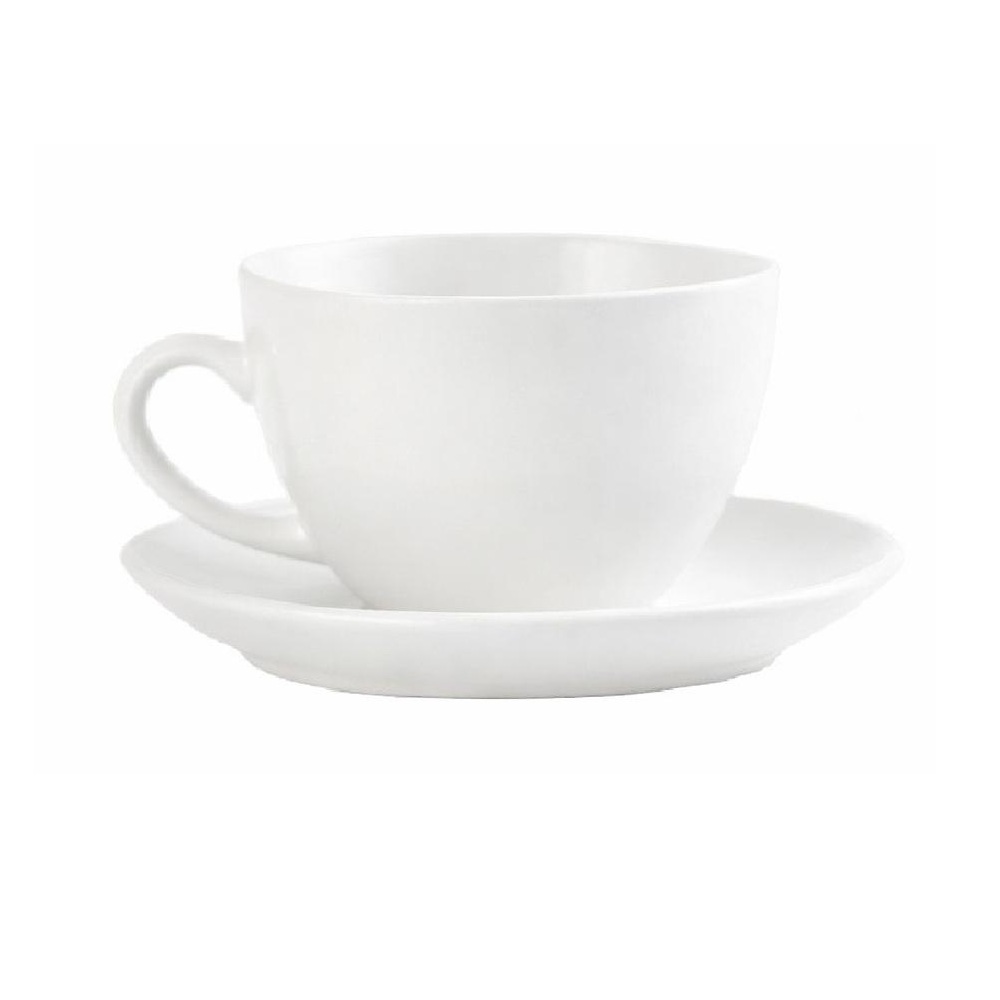 Φλιτζάνι Cappuccino με Πιατάκι Πορσελάνης Ματ Λευκό 220ml 14x14x8cm Espiel Morgan OW2057K6 - 